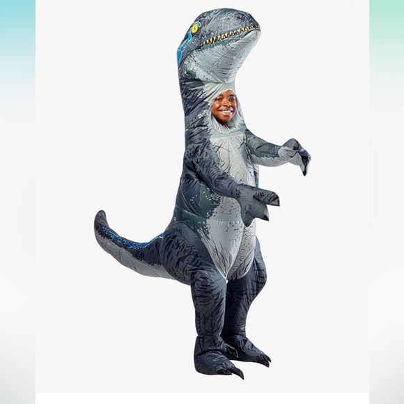 Rubie's Other - Jurassic World: Blue Velociraptor Inflatable Costume for Kids, Unisex One Size